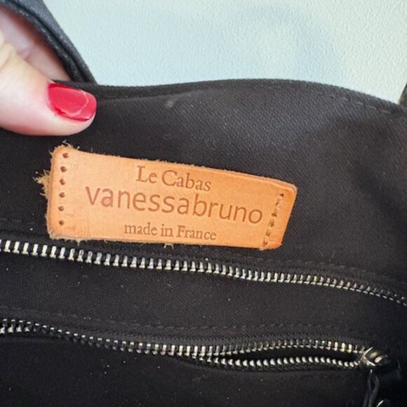 Vanessa Bruno Black Canvas Zipped Cabo Canvas Tote with Sequins - Picture 5 of 9